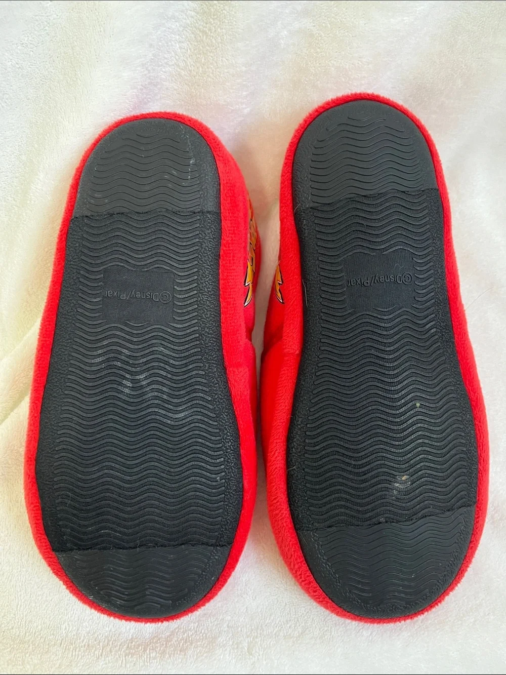 Disney Pixar Car's Lightening McQueen Soft Slippers Size Big Kid 2/3